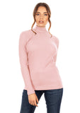 EGI Exclusive Collections Merino Wool Blend Mock Neck Top with Long Sleeves. Proudly Made in Italy.