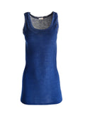 EGI Exclusive Collections Merino Wool Blend Tank Top with Tulle Trim. Proudly Made in Italy (8268).