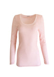 EGI Exclusive Collections Merino Wool Blend Tulle Trim Top with Long Sleeves. Proudly Made in Italy.