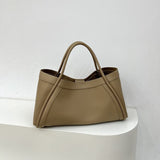 Large capacity top handle bag, casual minimalist popular versatile tote purse, retro commuter tote bag, shoulder bag with crossbody strap