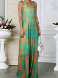 Floral Print Sleeveless Wide-Leg Jumpsuit