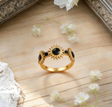 18K Gold Stainless Steel Sunflower Ring