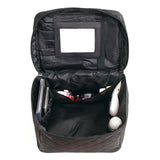 Folding mirror cosmetic bag, large capacity multi-functional toilet bag, travel waterproof storage bag,