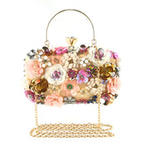 Colorful floral clutch purse evening bag for women