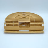 Slatted Ark Clutch with Built In Top Handle