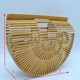Slatted Ark Clutch with Built In Top Handle