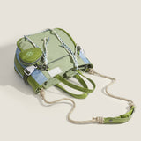 Fashion avocado green portable tote bag, fashionable large-capacity shopping bag, shoulder bag with change bag.