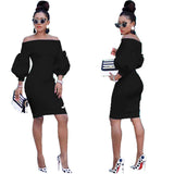 Sexy Dress Women's Off The Shoulder Bodycon Dress Lantern
