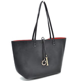 Women's Pebbled Faux Leather Reversible 2 in 1 Tote Shoulder Handbag Crossbody Bag
