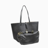 Classic Trapeze Tote Bag with Dual Handles and Ring Detail