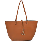 Women's Pebbled Faux Leather Reversible 2 in 1 Tote Shoulder Handbag Crossbody Bag