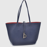 Women's Pebbled Faux Leather Reversible 2 in 1 Tote Shoulder Handbag Crossbody Bag