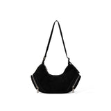 Large capacity suede shoulder bag, slouch bag, vintage casual bag hobo