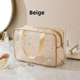 Mesh Cosmetic Bag, Small Daisy Beach Wash Bag, Travel Women's Simple Storage Bag, Go Out Portable Mesh Shower Tote Bag,