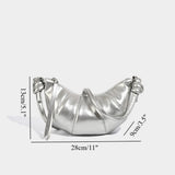 Small crossbody croissant bag, spring and summer girls casual simple solid color crossbody bag, daily commuting small shoulder bag
