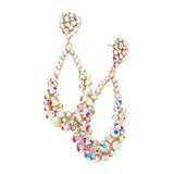 Women's Crystal Bubble Cluster Teardrop Evening Dangle Earrings