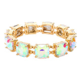 Women's Cushion Square Stone Stretch Evening Bracelet