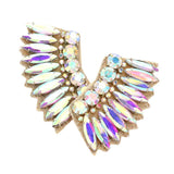 Felt Back Multi Stone Embellished Wing Earrings