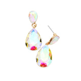 Women's Glass Crystal Teardrop Dangle Earrings