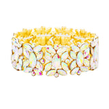 Marquise Floral Oval Crystal Cluster Stretch Evening Bracelet