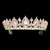 Teardrop Accented Marquise Stone Cluster Princess Tiara