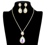Teardrop Accented Rhinestone Necklace