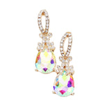 Teardrop Crystal Rhinestone Evening Earrings