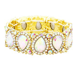 Teardrop Rhinestone Trim Stretch Evening Bracelet