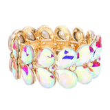 Teardrop Stone Embellished Evening Bracelet