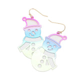 Snowman Metal Cutout Dangle Earrings
