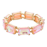 Emerald Cut Stone Stretch Evening Bracelet