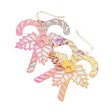 Christmas Cane Metal Cutout Dangle Earrings