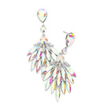 Trendy Marquise Stone Cluster Evening Earrings
