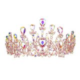 Crystal Teardrop Detail Bubble Stone Pave Marquise Tiara