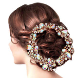 Floral Pave Glass Crystal Hair Comb