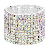 12-Row Crystal Rhinestone Stretchable Bracelet