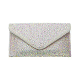 Bling Stone Studded Flap Envelop Evening Clutch Bag / Crossbody Bag