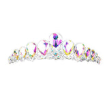 Crystal Glass Teardrop Cluster Princess Tiara