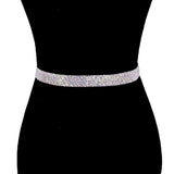 Crystal Rhinestone Sash Ribbon Bridal Wedding Belt Headband