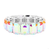 Emerald Cut Stone Stretch Evening Bracelet