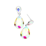 Women's Glass Crystal Teardrop Dangle Earrings