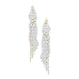 Marquise Crystal Rhinestone Pave Evening Earrings