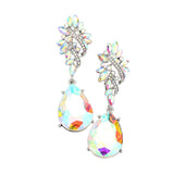 Marquise Stone Cluster Teardrop Dangle Evening Earrings