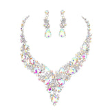 Round Teardrop Stone Accented Evening Necklace