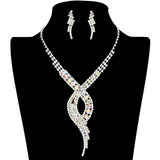 Swirl Rhinestone Pave Necklace