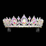 Teardrop Accented Marquise Stone Cluster Princess Tiara