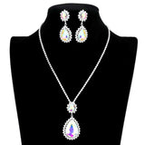 Teardrop Accented Rhinestone Necklace