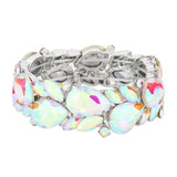 Teardrop Cluster Marquise Stone Stretch Evening Bracelet