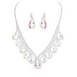 Teardrop Crystal Rhinestone Collar Necklace
