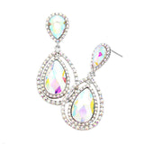 Teardrop Crystal Rhinestone Dangle Evening Earrings